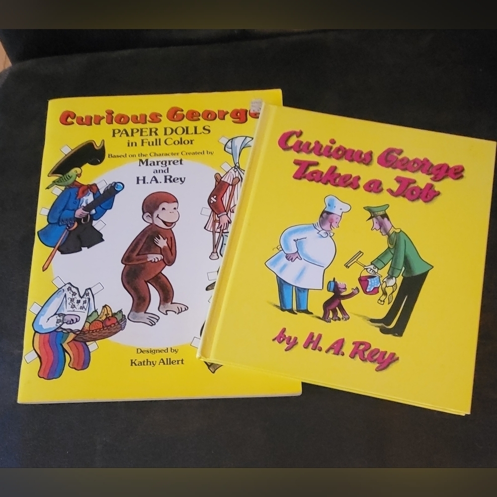 Curious George vintage paper dolls new and Curious george book